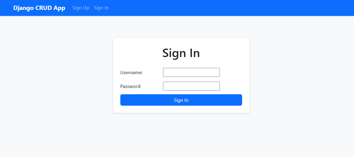 Screenshot de Django CRUD